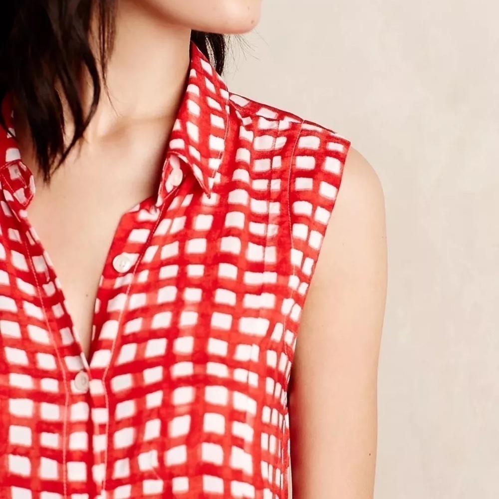 Anthropologie 11:1 Tylho Percy Tunic Mini dress Gingham Plaid Windowpane women L - Picture 4 of 10